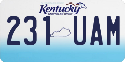 KY license plate 231UAM