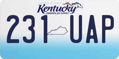 KY license plate 231UAP