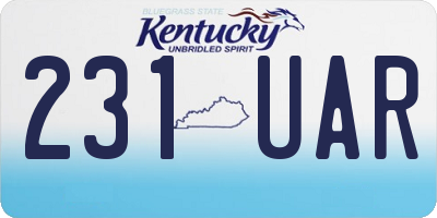 KY license plate 231UAR