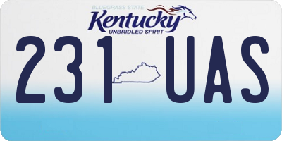 KY license plate 231UAS