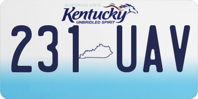 KY license plate 231UAV