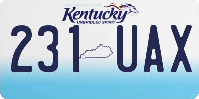 KY license plate 231UAX