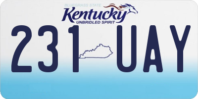 KY license plate 231UAY