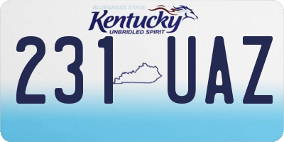 KY license plate 231UAZ
