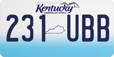 KY license plate 231UBB