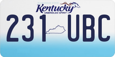 KY license plate 231UBC