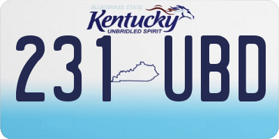 KY license plate 231UBD