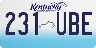 KY license plate 231UBE