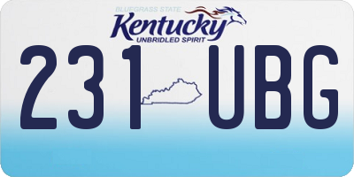 KY license plate 231UBG