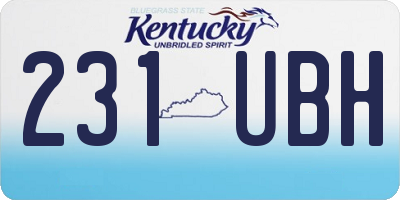 KY license plate 231UBH