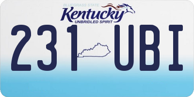 KY license plate 231UBI