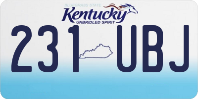 KY license plate 231UBJ