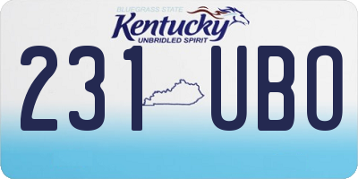 KY license plate 231UBO