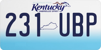 KY license plate 231UBP