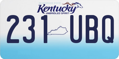 KY license plate 231UBQ