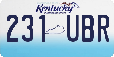 KY license plate 231UBR