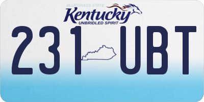 KY license plate 231UBT