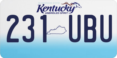 KY license plate 231UBU