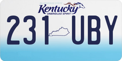KY license plate 231UBY