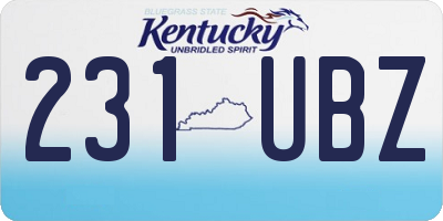 KY license plate 231UBZ