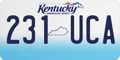 KY license plate 231UCA