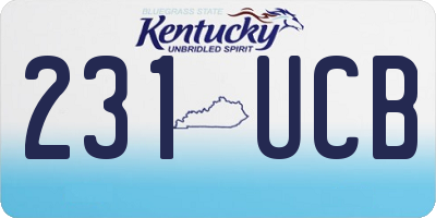 KY license plate 231UCB