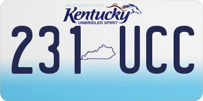KY license plate 231UCC