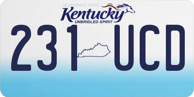 KY license plate 231UCD