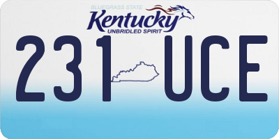 KY license plate 231UCE