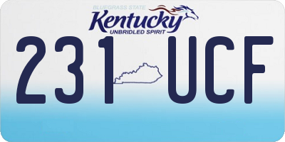 KY license plate 231UCF