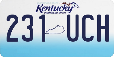 KY license plate 231UCH