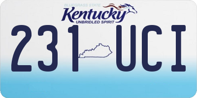 KY license plate 231UCI