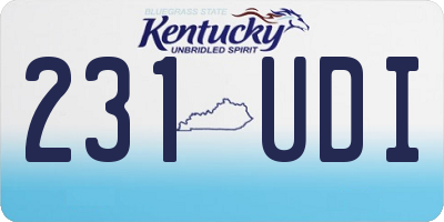 KY license plate 231UDI