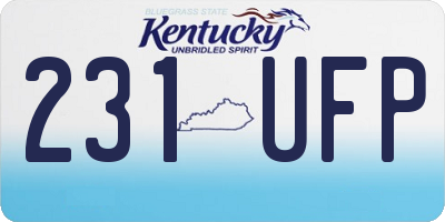 KY license plate 231UFP