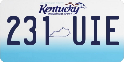 KY license plate 231UIE
