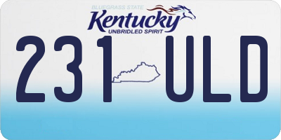 KY license plate 231ULD