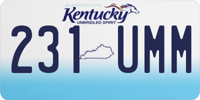KY license plate 231UMM