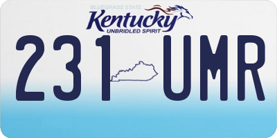 KY license plate 231UMR