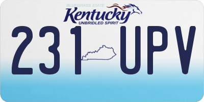 KY license plate 231UPV