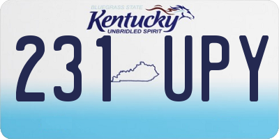 KY license plate 231UPY