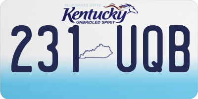 KY license plate 231UQB