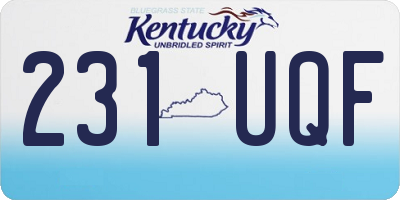 KY license plate 231UQF