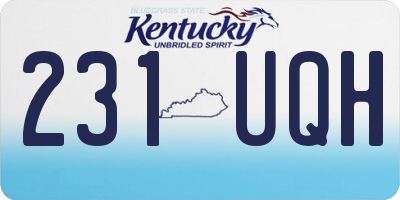 KY license plate 231UQH