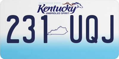 KY license plate 231UQJ