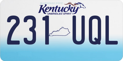 KY license plate 231UQL