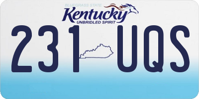 KY license plate 231UQS