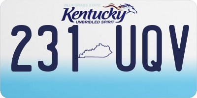 KY license plate 231UQV