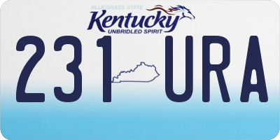 KY license plate 231URA