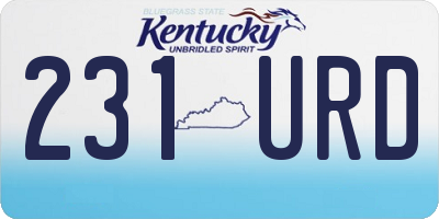 KY license plate 231URD