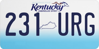 KY license plate 231URG
